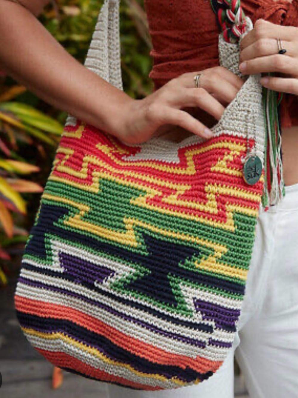 Bohemian Multicolor Crochet Shoulder Bag
